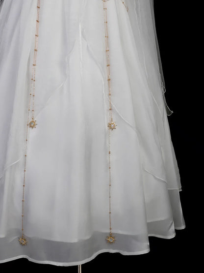 Cornfield Lolita - Divine - Elegant Greek Mythology Style Lolita JSK Irregular Hem White JSK Dress