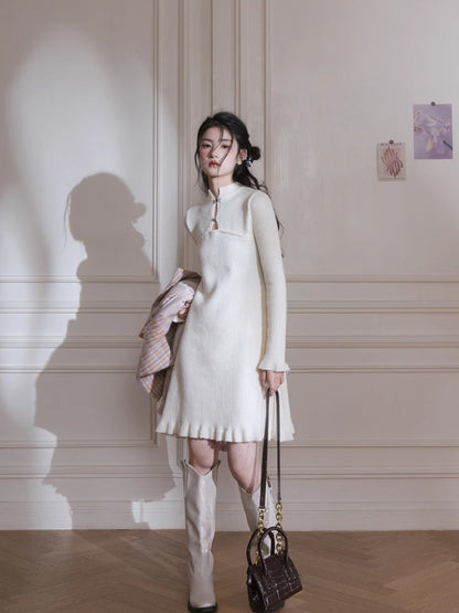 Chinese style wool dress【s0000005779】