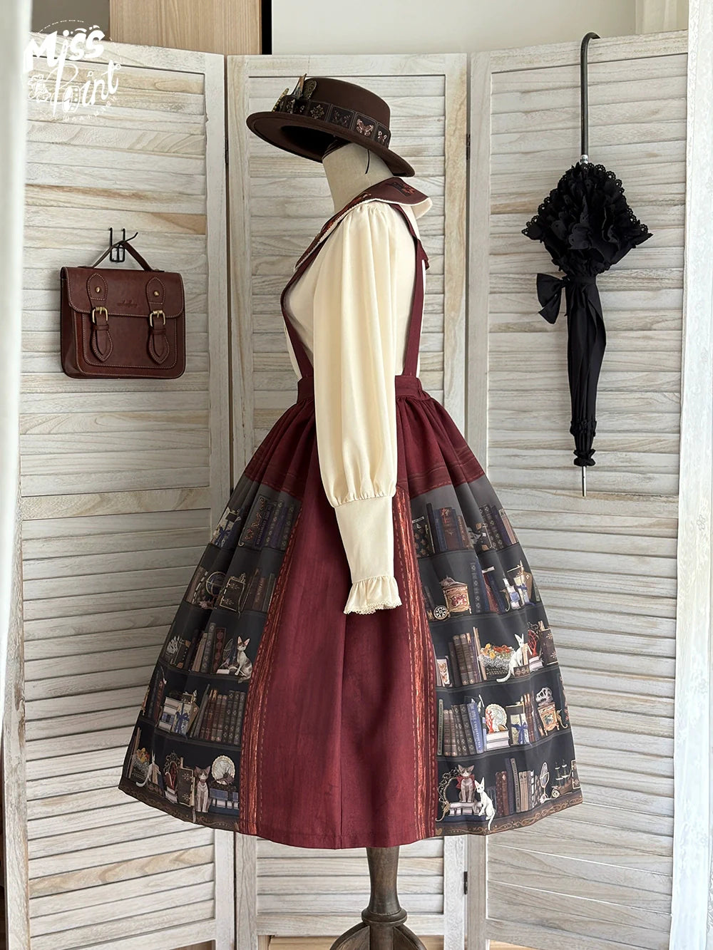 Miss Point - German Bookshelf - Classic Lolita SK, Detachable Suspenders