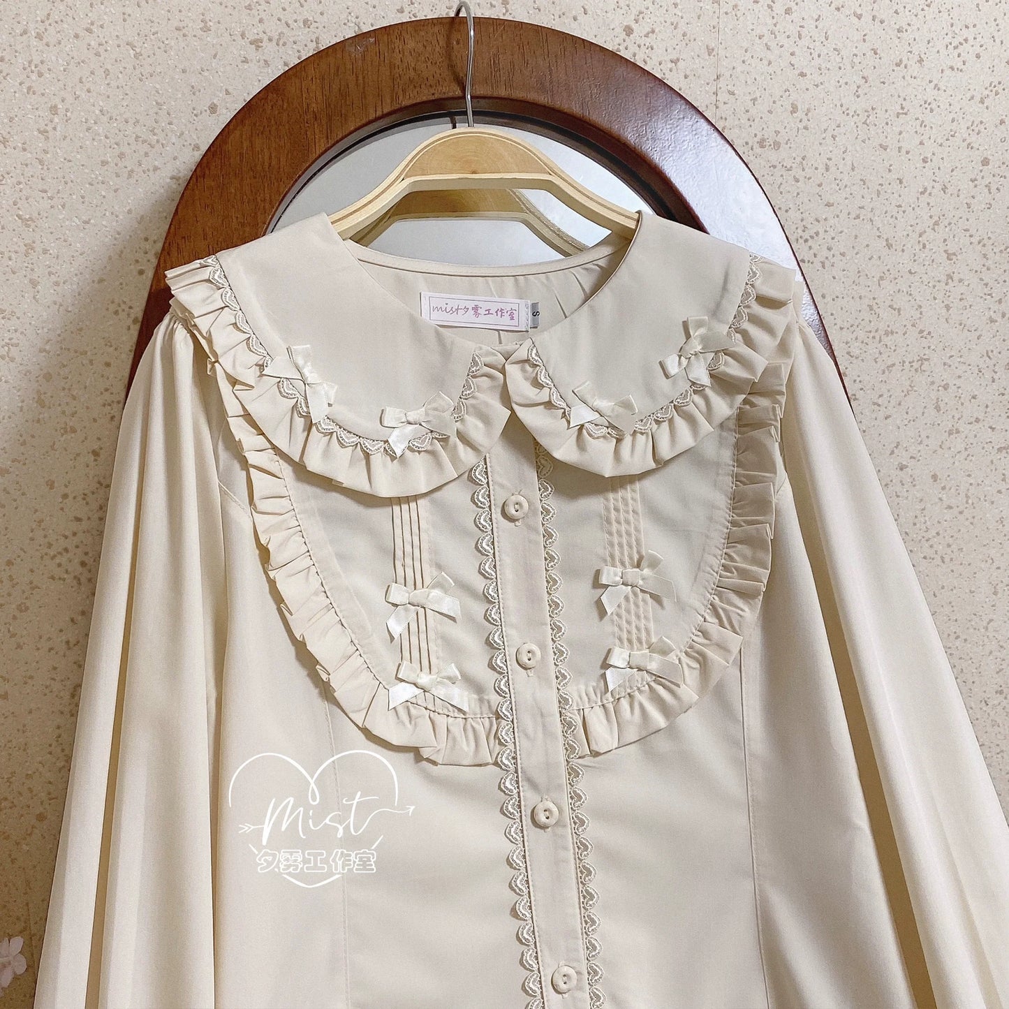 MIST - Sweet Lolita Blouse Doll Collar Lolita Shirt With Bubble Sleeve