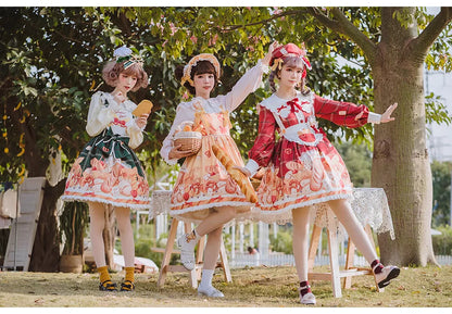 Chemical Romance - Freshly Baked Bread - Sweet Lolita OP Dress Long Sleeve Dress