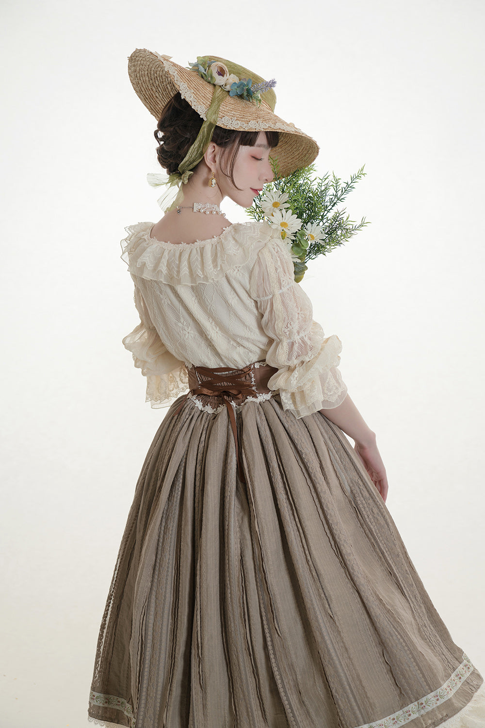 Miss Point - The Sally Gardens - Fish Bone High Waist Lolita Skirt