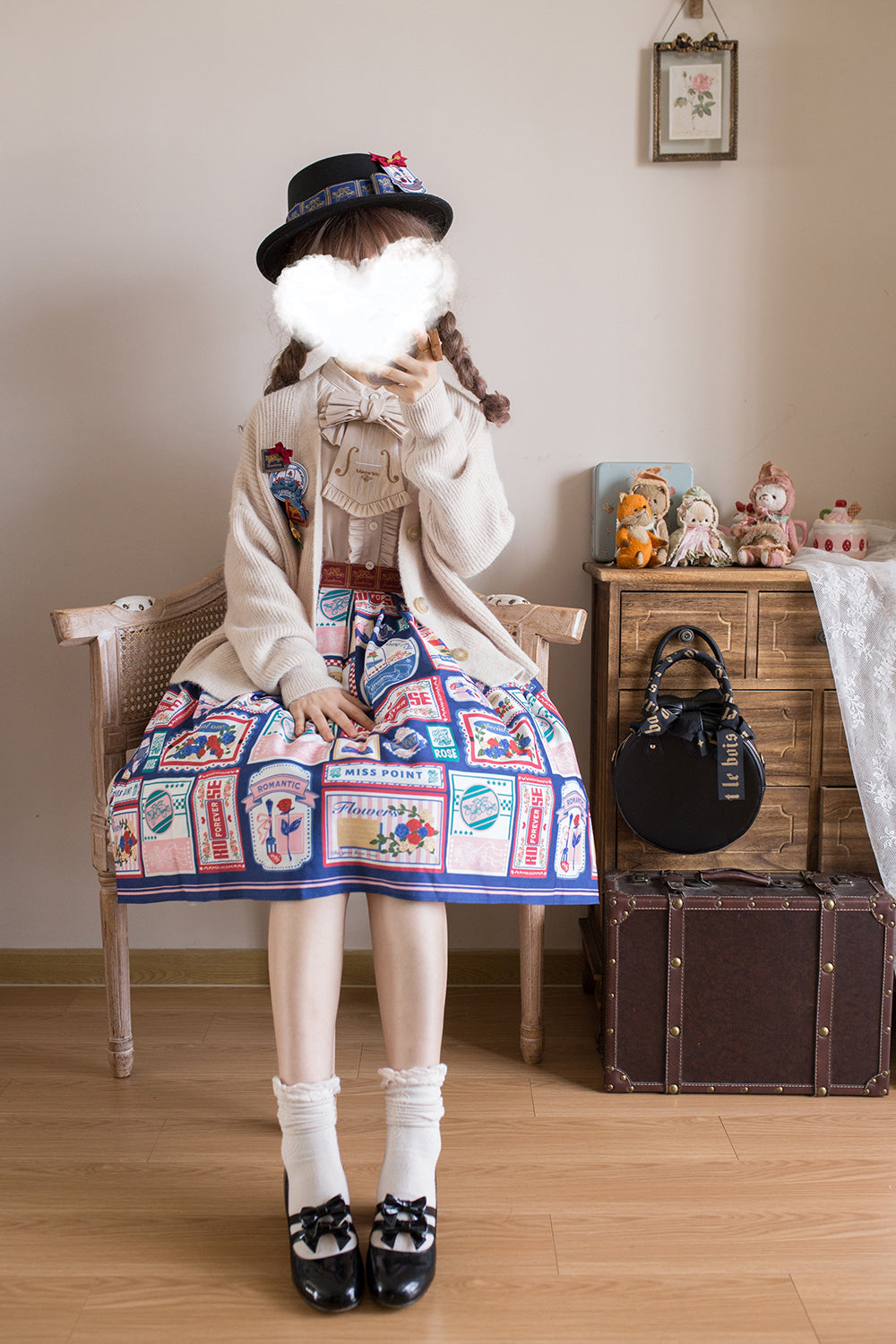 Miss Point - Strawberry Rose - Vintage American High Waist Lolita SK