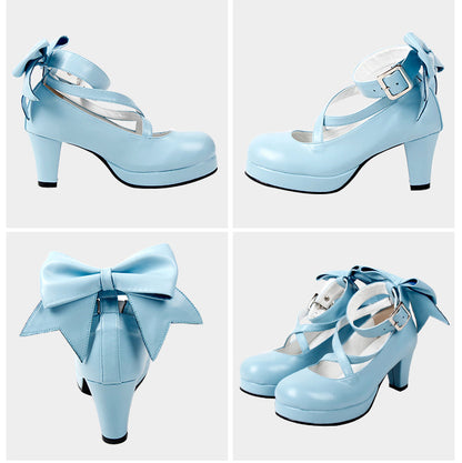Angelic imprint - Elegant Lolita Shoes Princess Bowknot Lolita Heels Shoes