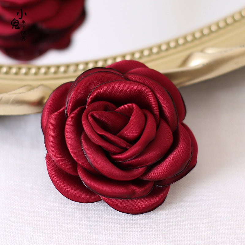 Xiaogui - Retro Lolita Brooch Rose Hairpins Flower Headdress
