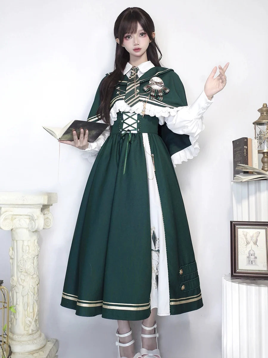 Letters from Unknown Star - Time Traveler - Winter Lolita Strap Skirt Long Sleeve Shirt