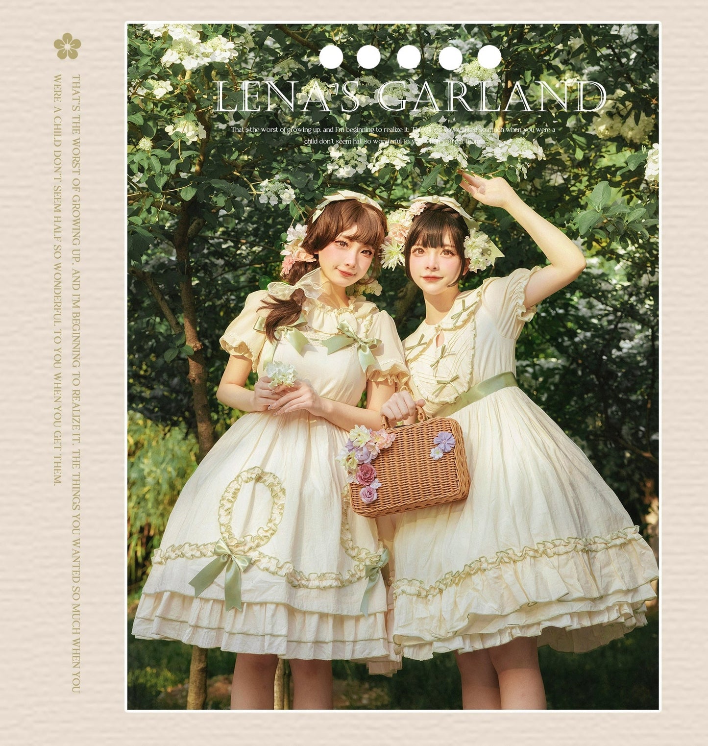 Magic Tea Party - Lena's Garland - Solid Color Lolita OP