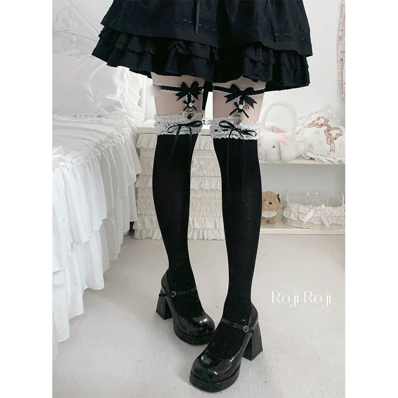 Roji Roji - Gentle Town - Sweet Lolita Cotton Calf Socks, Ankle Socks