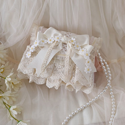 Xiaogui - Elegant Lolita Bag Daisy Pearl Chain Lace Handbag