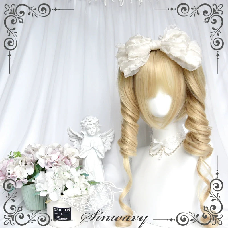 Sinwavy - Kawaii Lolita Wig Blonde Double Ponytail Wig