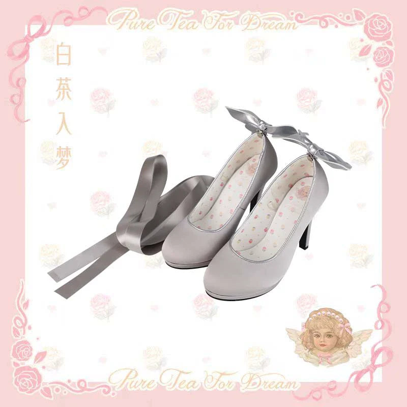 Pure Tea For Dream - Butterfly Specimen - Ballet Style Lolita Shoes Elegant Platform Lolita Heels