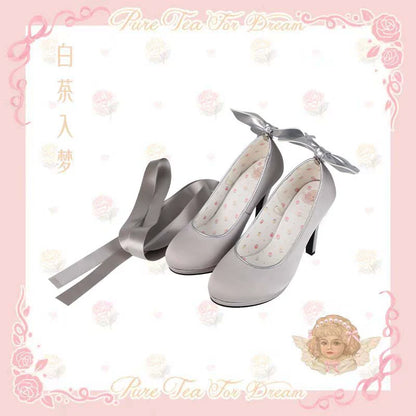 Pure Tea For Dream - Butterfly Specimen - Ballet Style Lolita Shoes Elegant Platform Lolita Heels