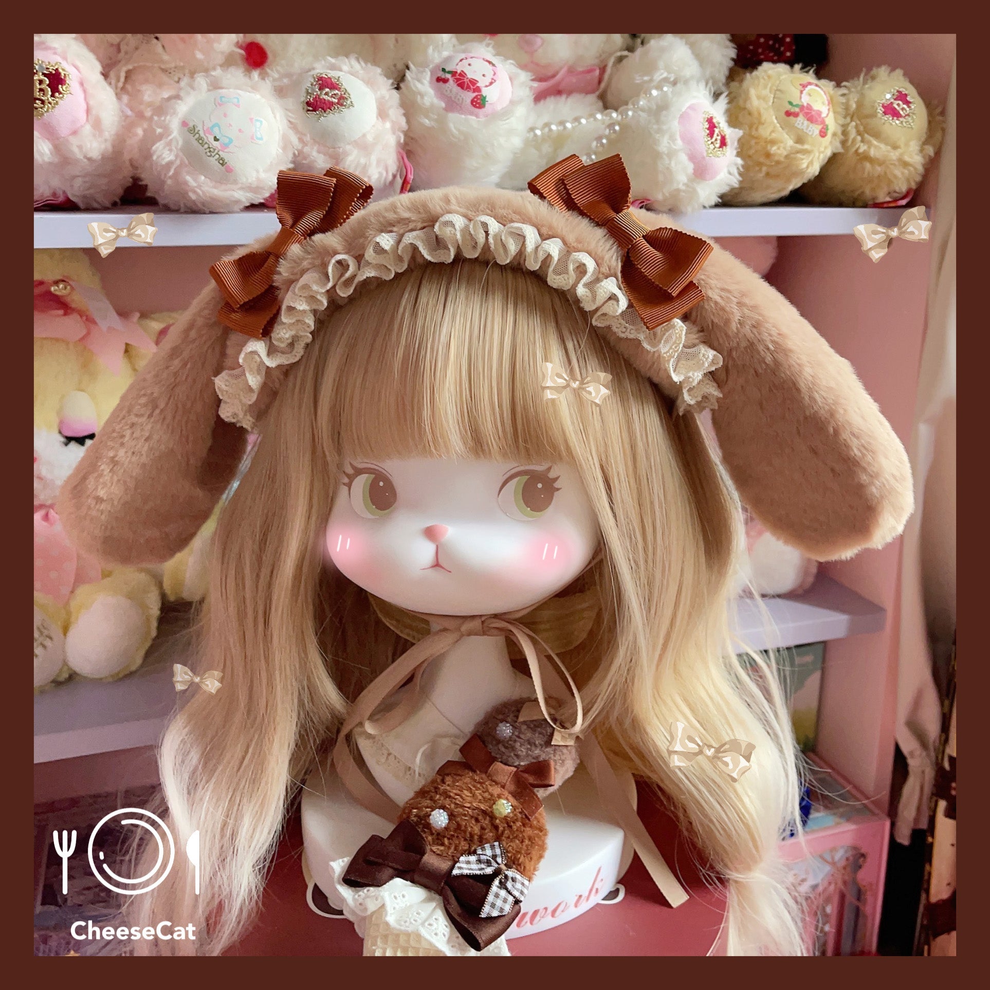 Cheese Cat - Fluffy Lop-Eared Bunny Sweet Lolita Hairband