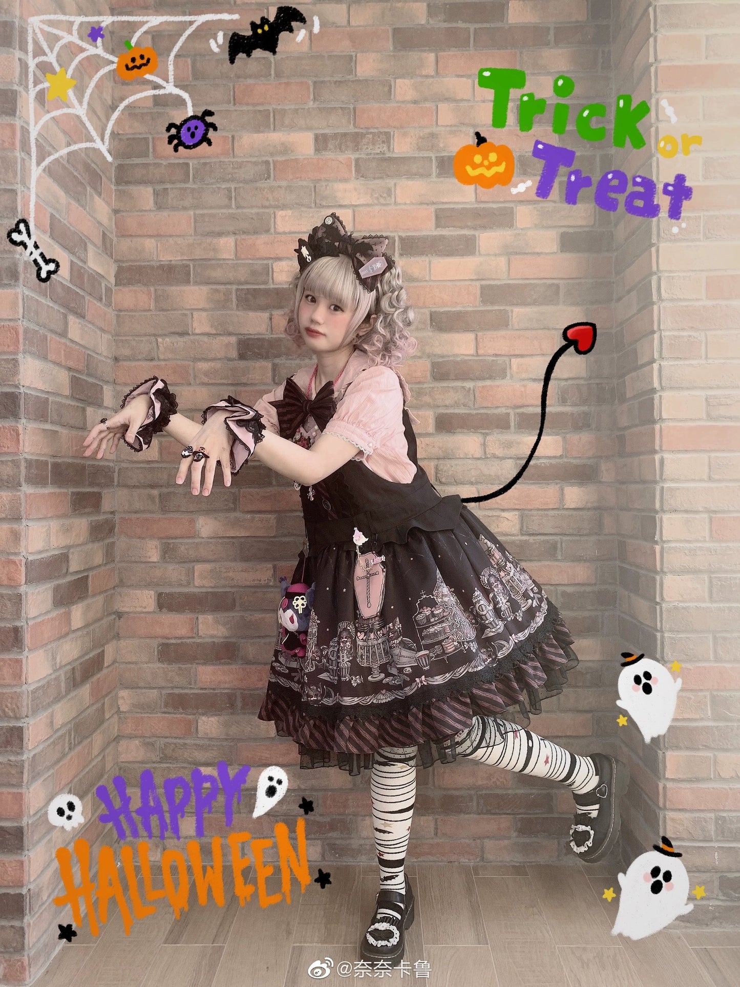 Yukines Box - Gothic Lolita Halloween Pumpkin Bat Socks