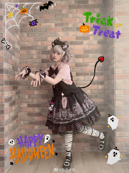 Yukines Box - Gothic Lolita Halloween Pumpkin Bat Socks