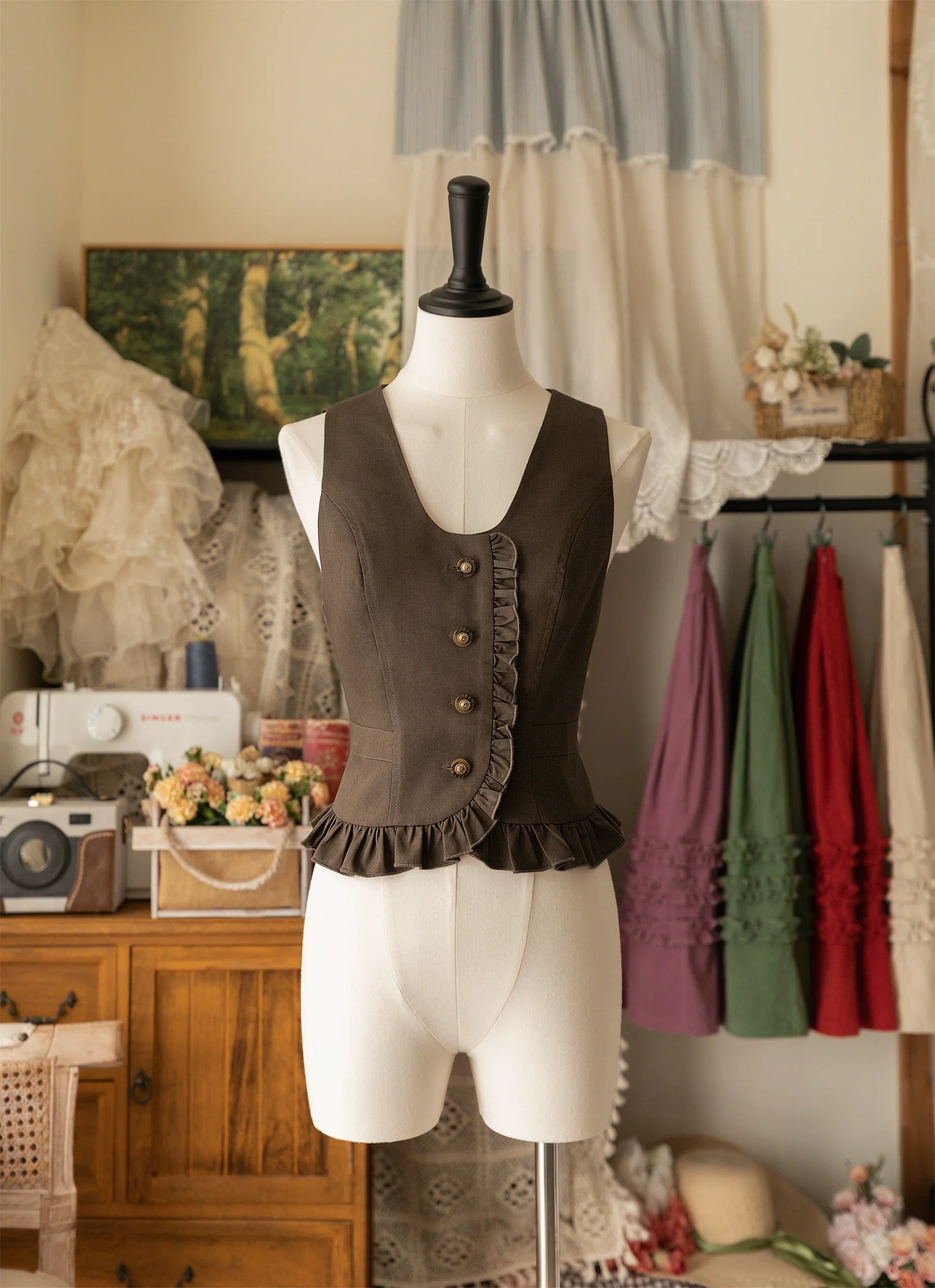 Forest Wardrobe - Forest Basket - Elegant Lolita Vest Autumn/Winter Versatile Waistcoat