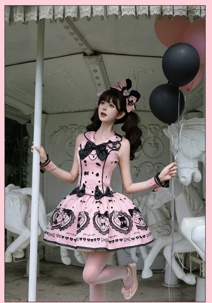 Alice Girl - Brown Sugar Bear - Printed Sweet Lolita Dress, Multiple Styles