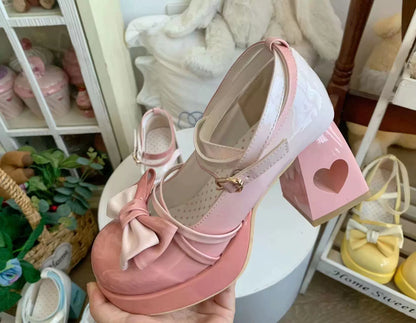 A Can of Cocoa - Heart Function - Sweet Lolita Shoes Gradient Color High Heels