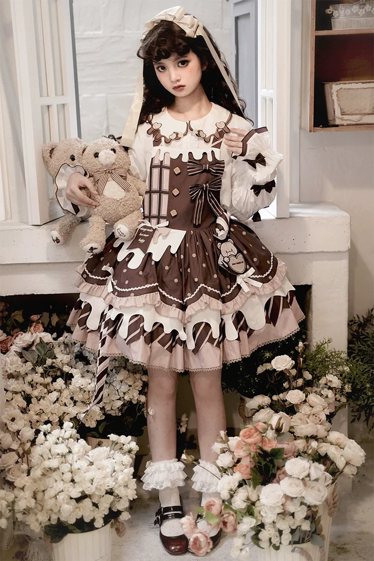 Half Sweet Lolita - Chocolate Milk Pie - Sweet Lolita Jumper Dress Summer Salopette