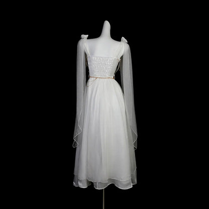 Cornfield Lolita - Divine - Elegant Greek Mythology Style Lolita JSK Irregular Hem White JSK Dress