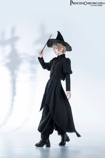 Princess Chronicles - Sorcerer's law - Retro Gothic Lolita Coat Black Ninth Pants