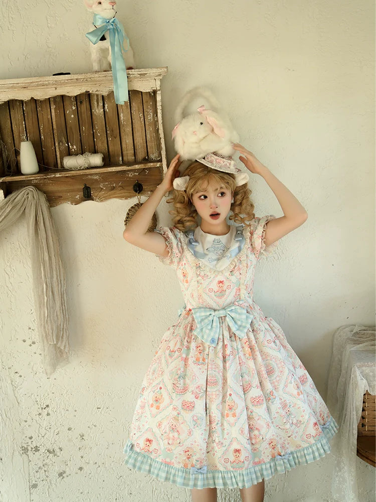 NanShengGe - Sheep Party - Sweet Lolita OP V-Neckline Lolita Dress