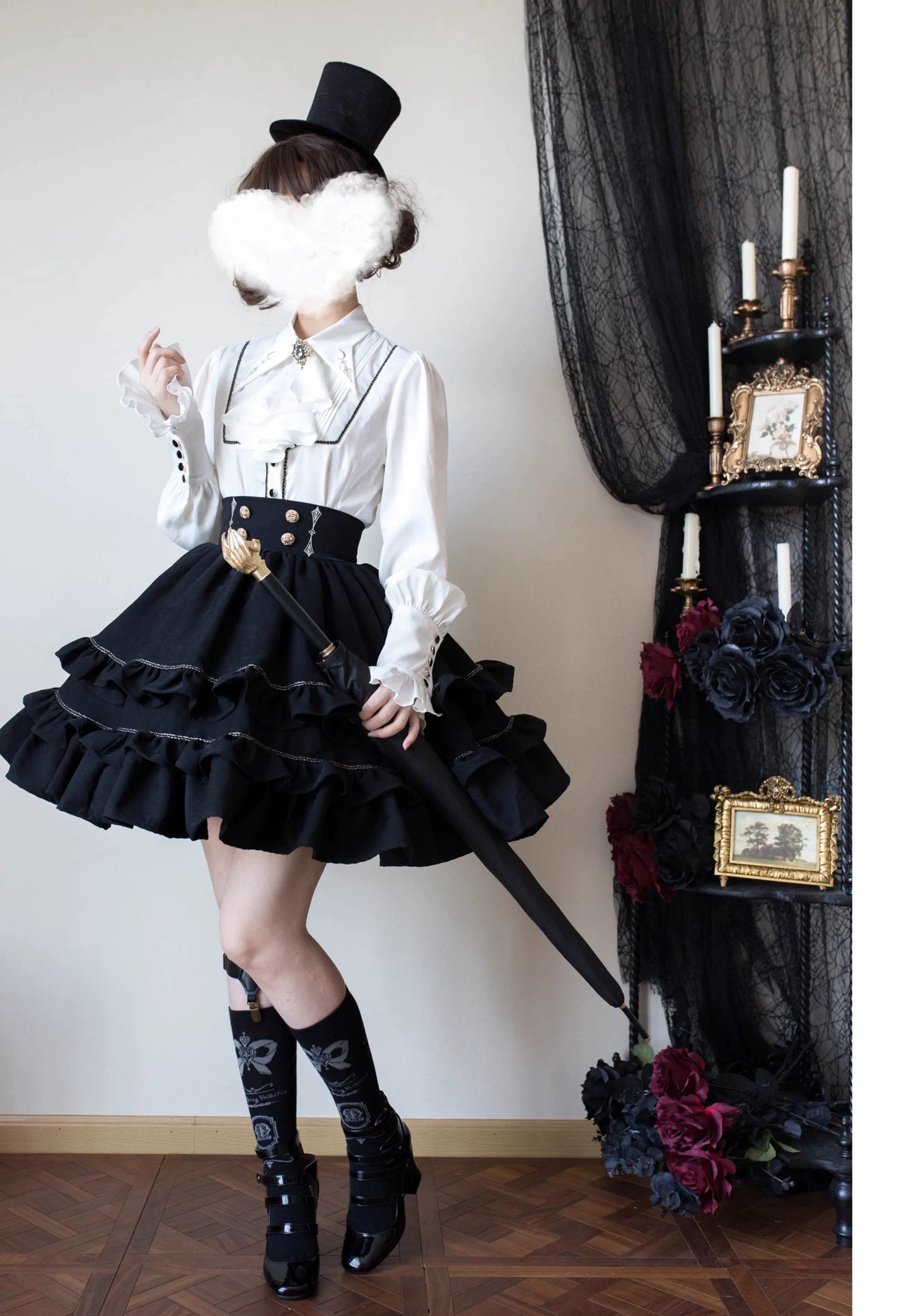 SilentMars - Law of the Fallen Moon - Retro Lolita Vest Coat Suit Knight Style Skirt