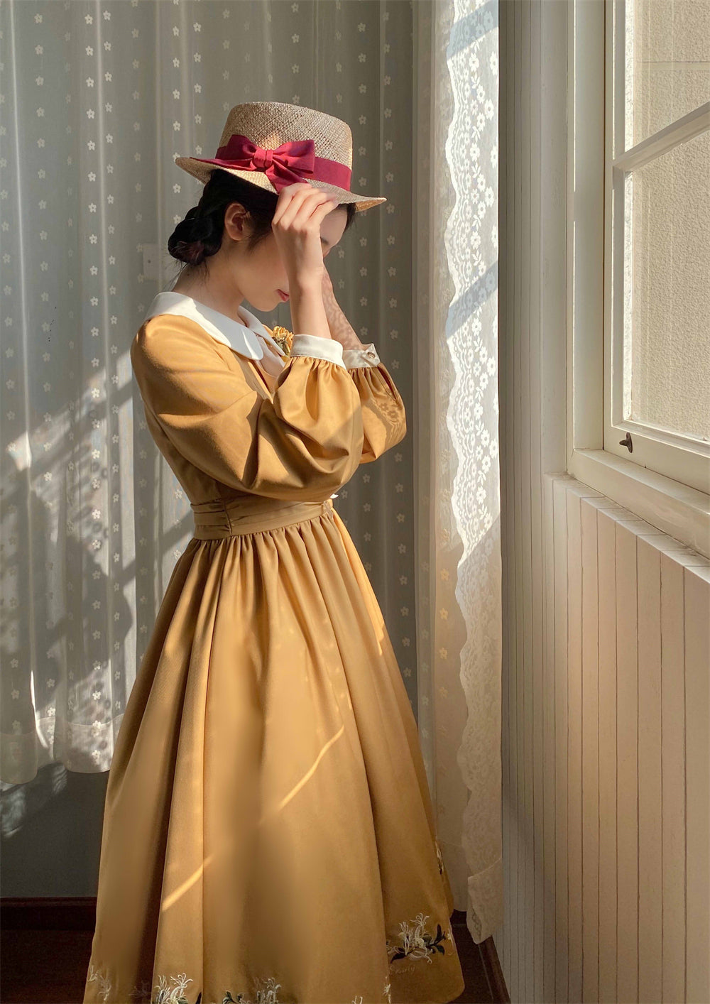 EESSILY - The Spring of Champs Elysees - Elegant Lolita Floral Embroidered OP