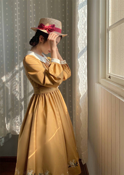 EESSILY - The Spring of Champs Elysees - Elegant Lolita Floral Embroidered OP