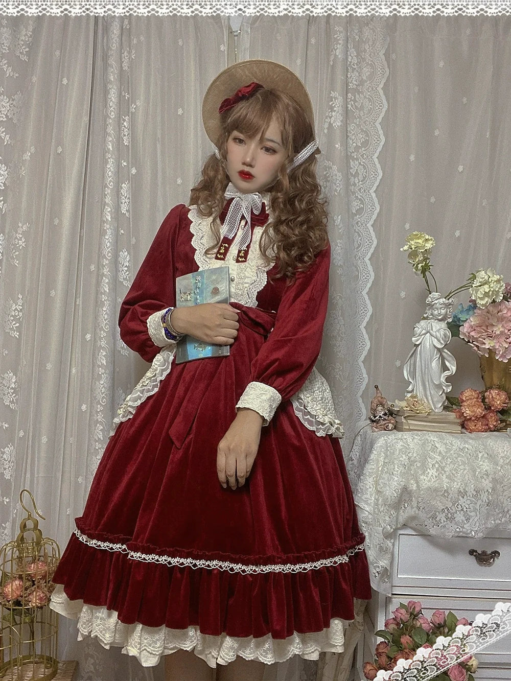 Miss Point - Customized Lolita Dress Vintage Elegant Velvet OP Dress