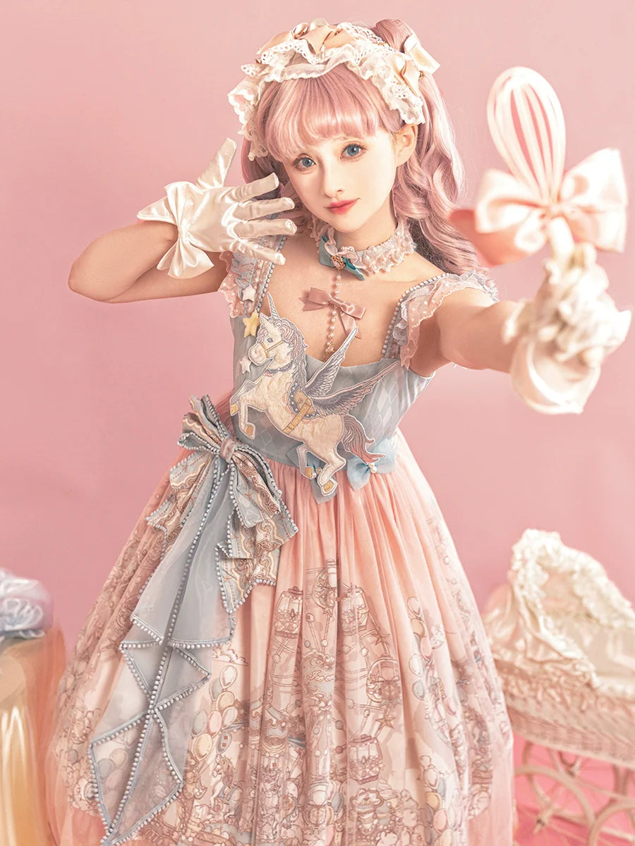 Designer Gift - CloudPlay - Sweet Lolita JSK Dress, Carousel Print