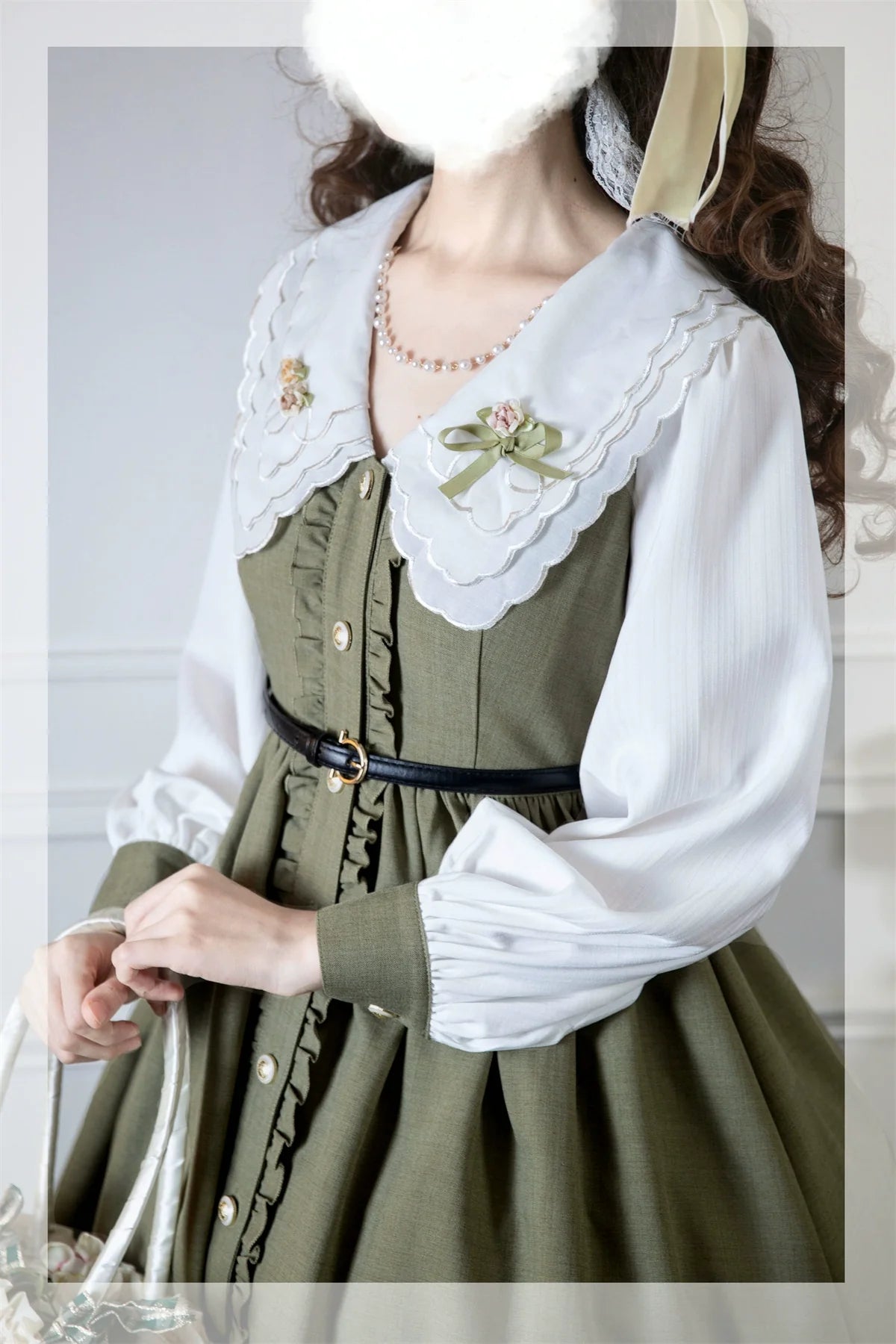 EESSILY - Window Rose - Classic Lolita OP Front Buttoned Embroidery Lolita Dress