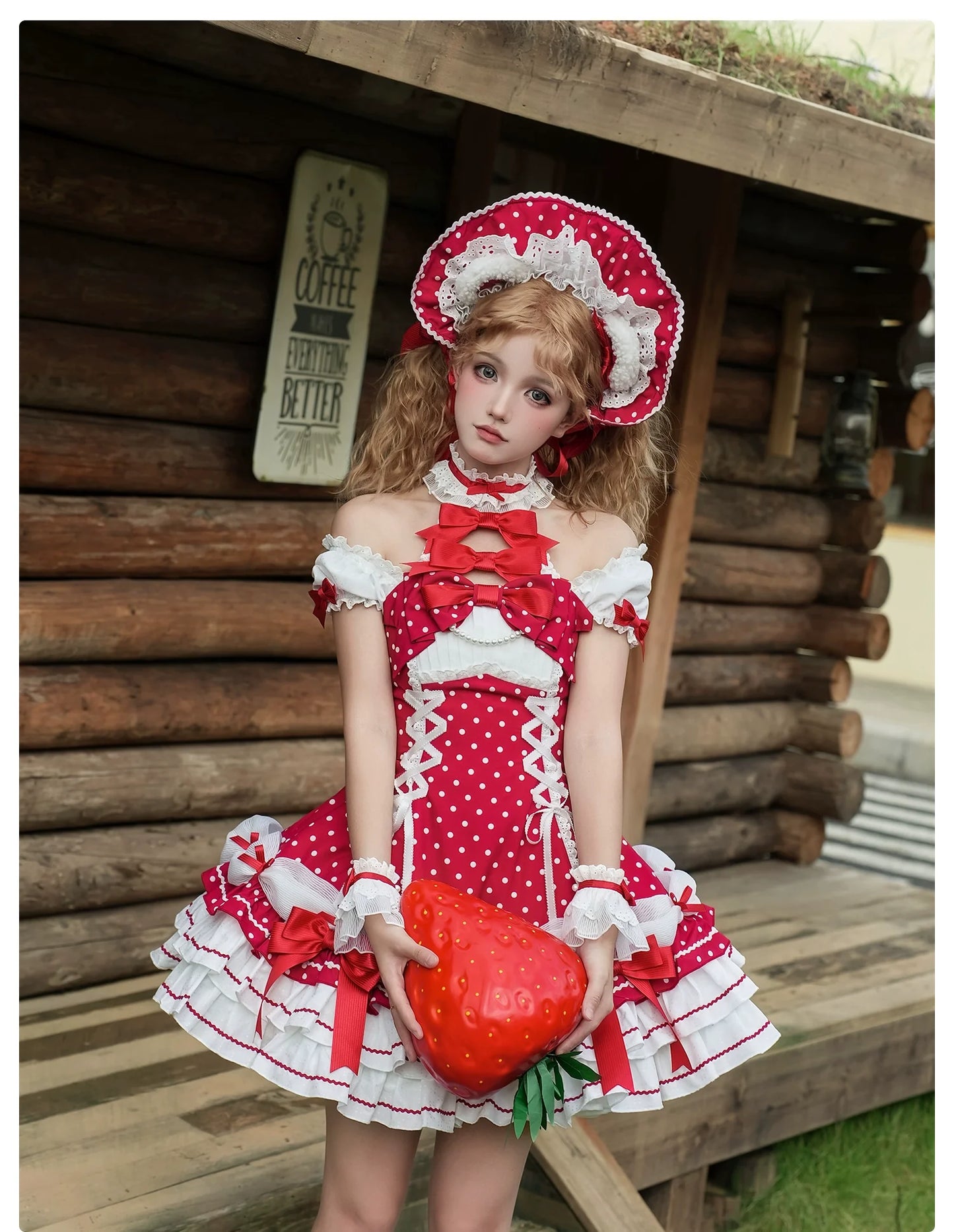 Alice Girl - Old School Polka Dots - Halter Neck Sweet Lolita OP Dress