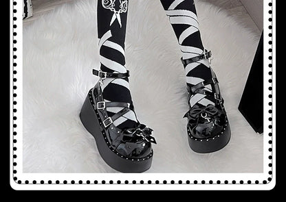 Bondora - Devil Cross - Punk Lolita Shoes Cross High Platforms Shoes