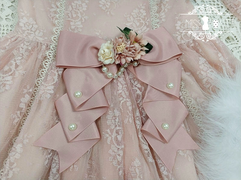 Miss Point - Dawn Girl - Reto Elegant lolita OP Dress Lace Long Sleeve