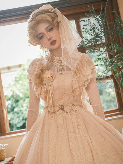 BittterSweet - Vintage Lolita OP Dress Old School Lace Long Dress