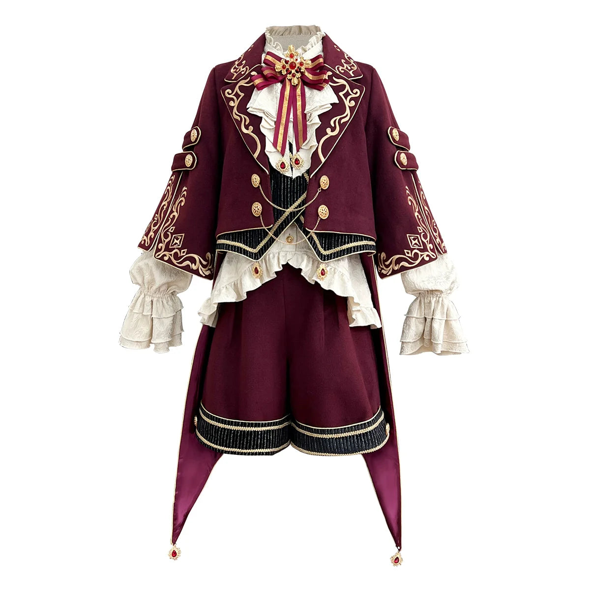 Letters from Unknown Star - Heir - Ouji Lolita Shorts Set Military Prince Lolita Coat and Blouse