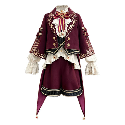 Letters from Unknown Star - Heir - Ouji Lolita Shorts Set Military Prince Lolita Coat and Blouse