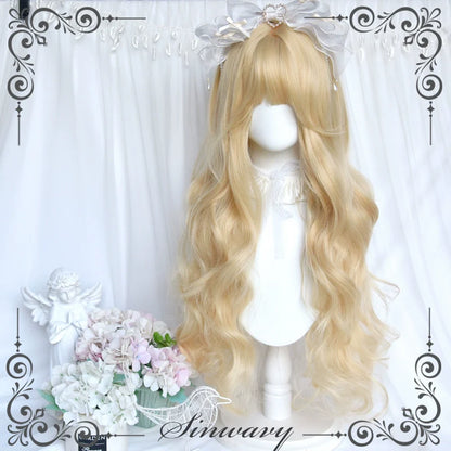 Sinwavy - Elegant Lolita Platinum Wig Long Curly Layered Wig