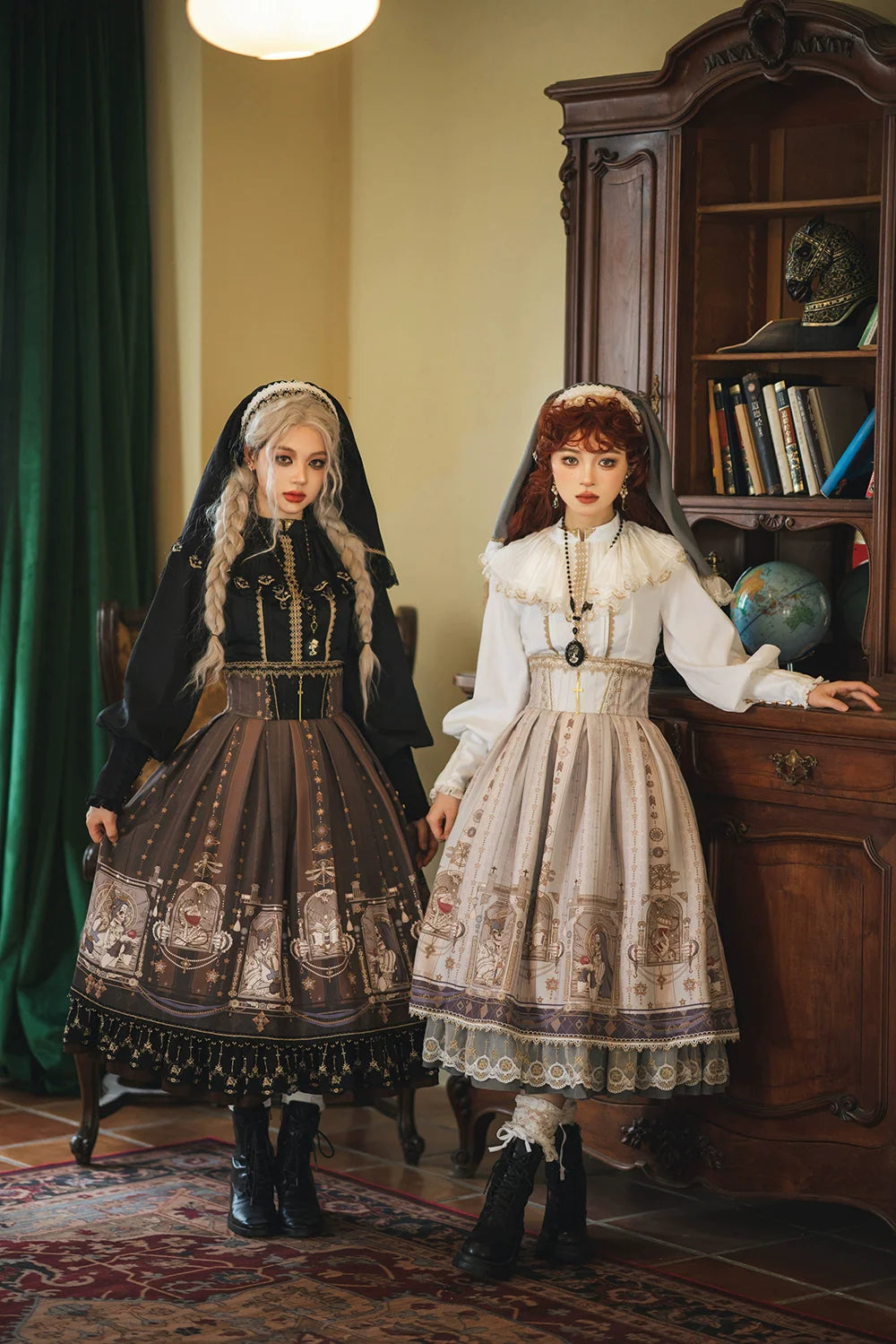 Miss Point - Demon Hunting Notes - Fishbone Gothic Lolita Skirt