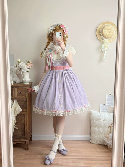 Uncle's Workshop - Fluttering Cherry Spring Strings - Cotton Sweet Lolita JSK Dress