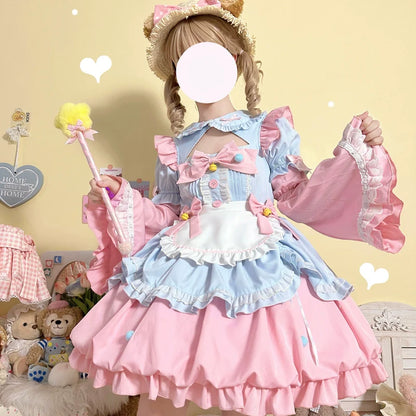 Hanguliang - Cute Maid Lolita Apron OP Dress