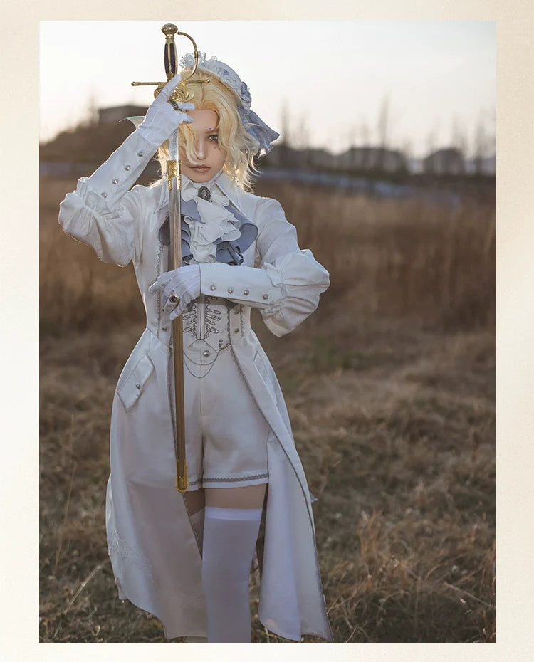 Forest Fluorescent Carps - Crumbling Skeleton - Ouji Lolita Fishbone Embroideried Vest, Prince Pants Suits