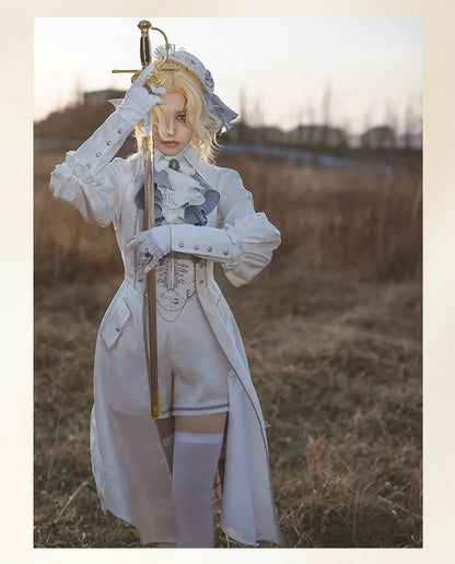 Forest Fluorescent Carps - Crumbling Skeleton - Ouji Lolita Fishbone Embroideried Vest, Prince Pants Suits