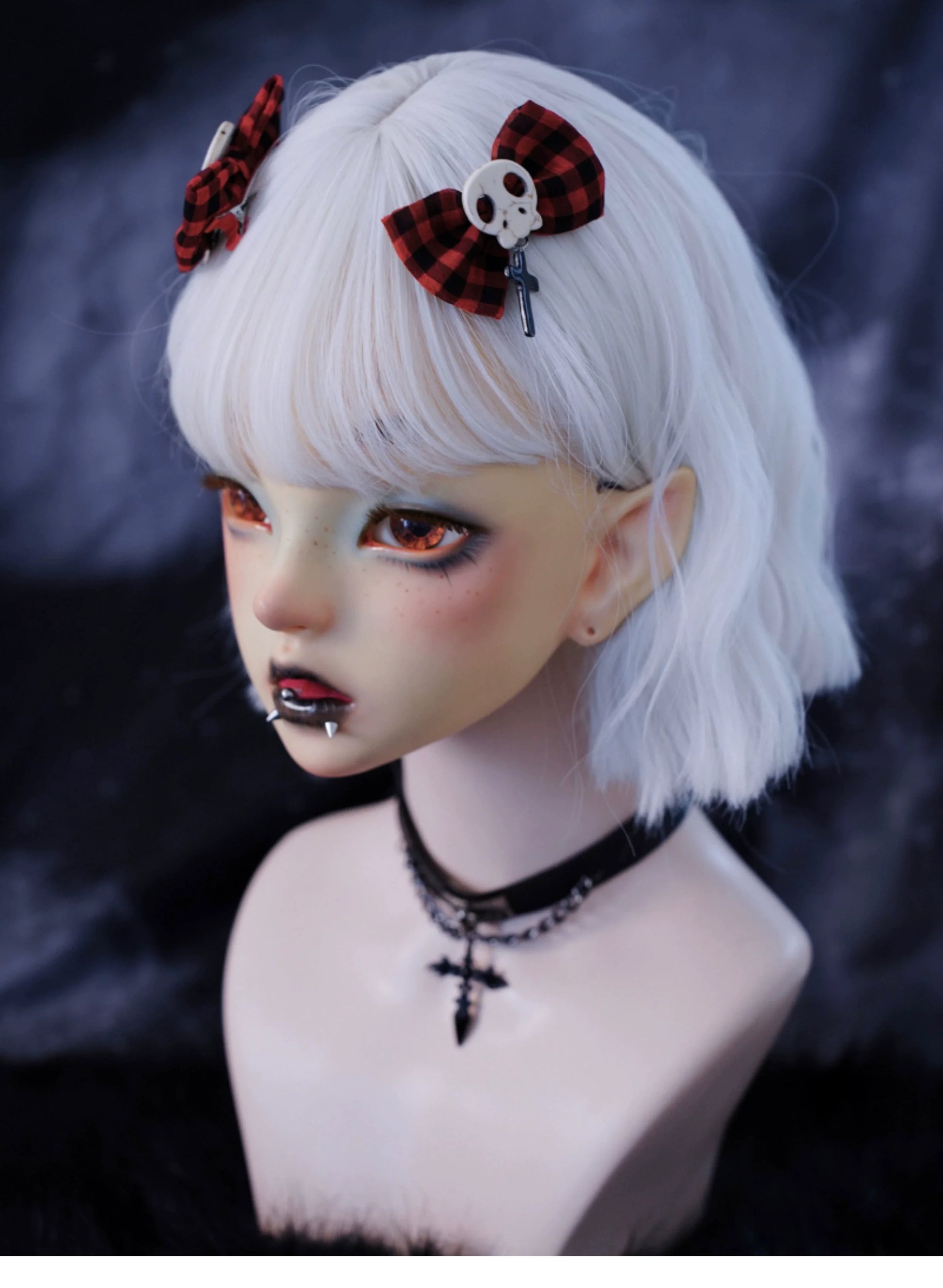 Strange Sugar - Gothic Hair Accessories Set Skulls Sharks Lolita Clips Headbands