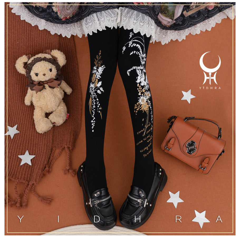 Yidhra - Vintage Flower Printed Panty-hose Spring Summer