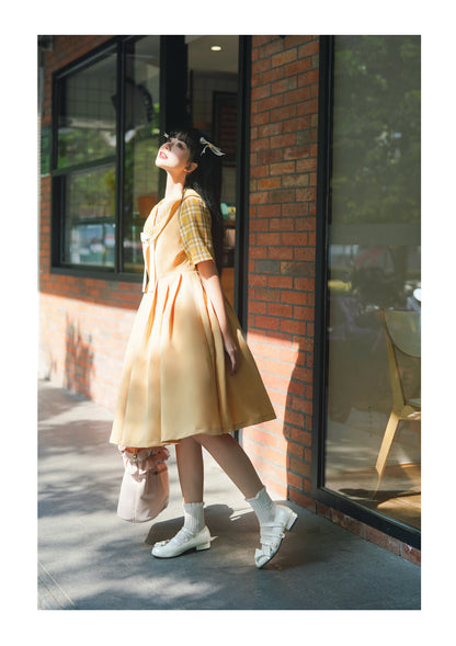 EESSILY - Macaron Waffle - Kawaii Lolita Short Sleeve Summer OP