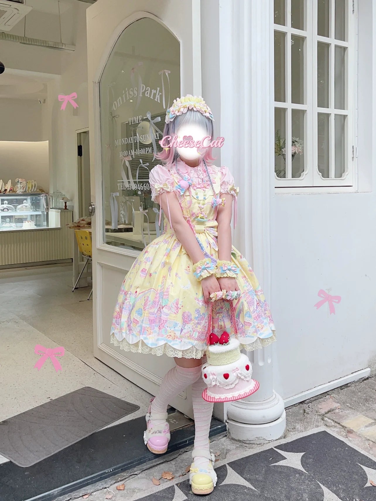 CheeseCat - Creamy Celestial - Sweet Lolita Cuffs Handmade Lace Cuffs