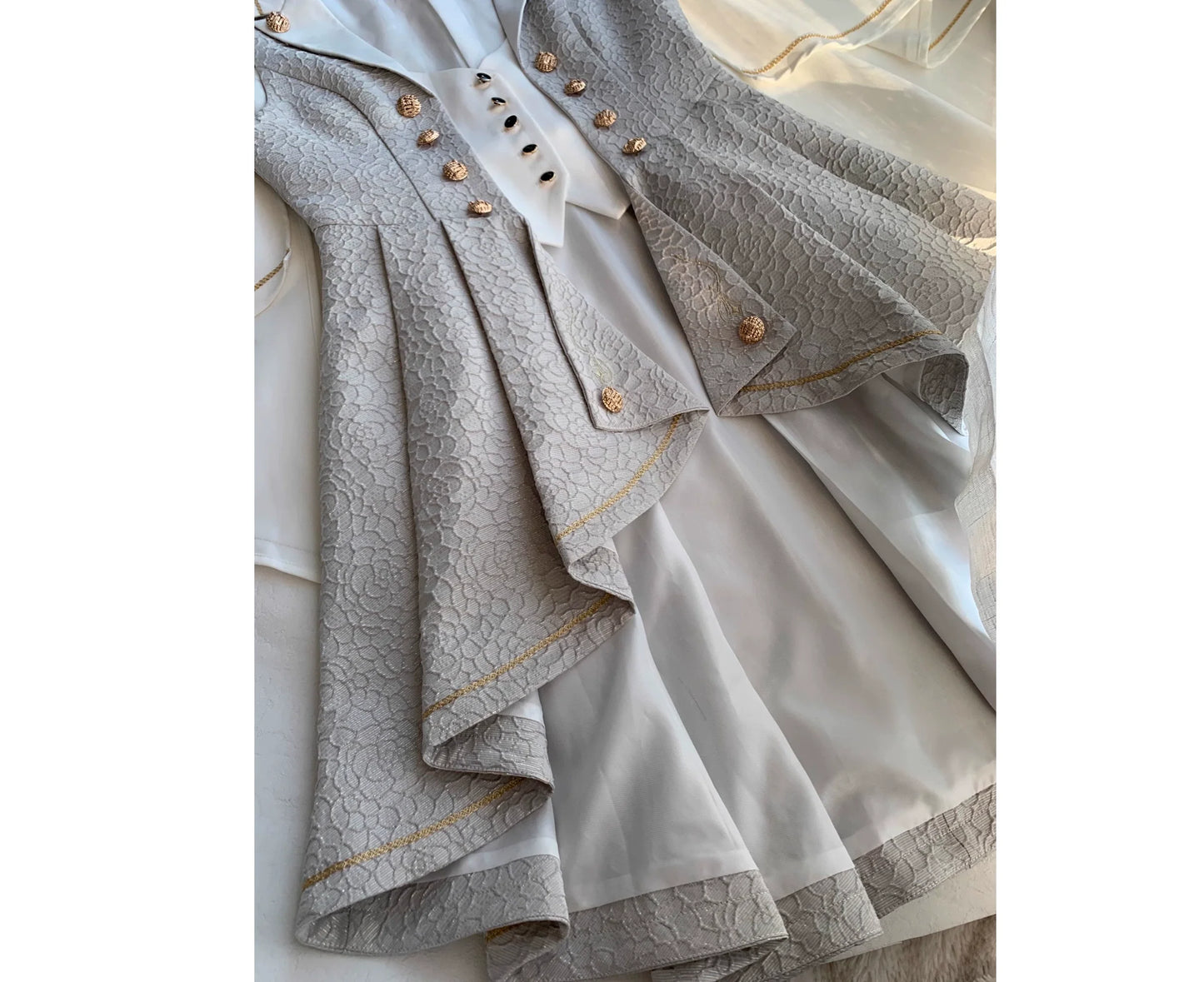 SilentMars - Law of the Fallen Moon - Retro Lolita Vest Coat Suit Knight Style Skirt