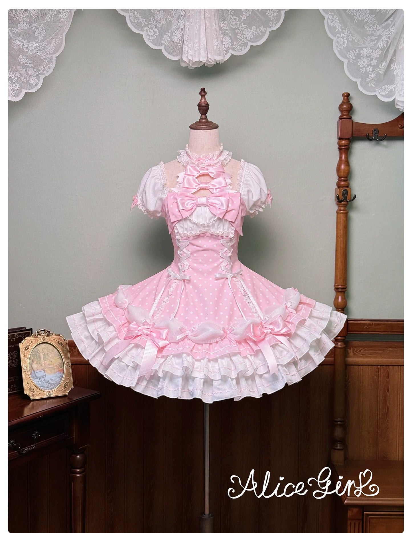 Alice Girl - Old School Polka Dots - Halter Neck Sweet Lolita OP Dress